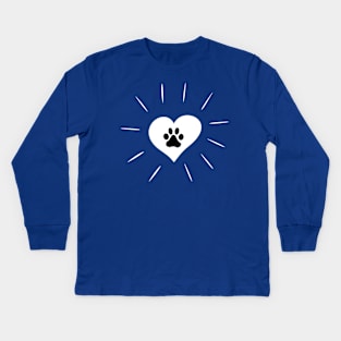 Heart with paw print Kids Long Sleeve T-Shirt